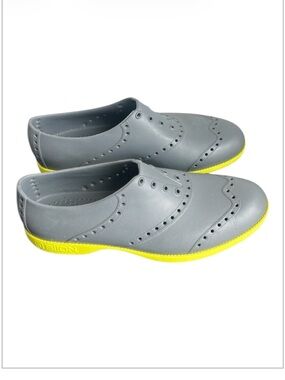 Biion Oxford Wingtip Golf Loafers Slip On Grey Rubber Oxford Gold Shoes Size 7